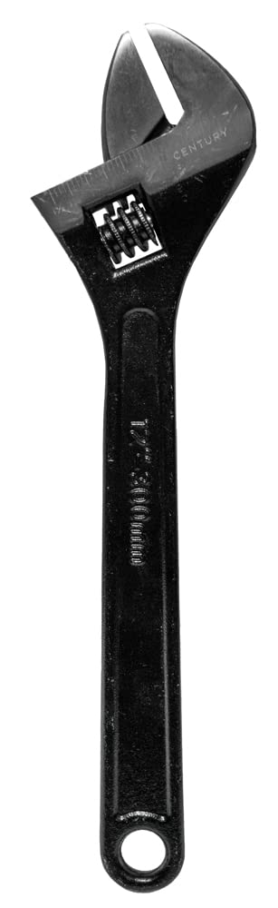 Century Drill & Tool 72626 12-Inch Adjustable Wrench - Heavy Duty Steel Construction for Plumbing, Automotive & DIY Home Repairs