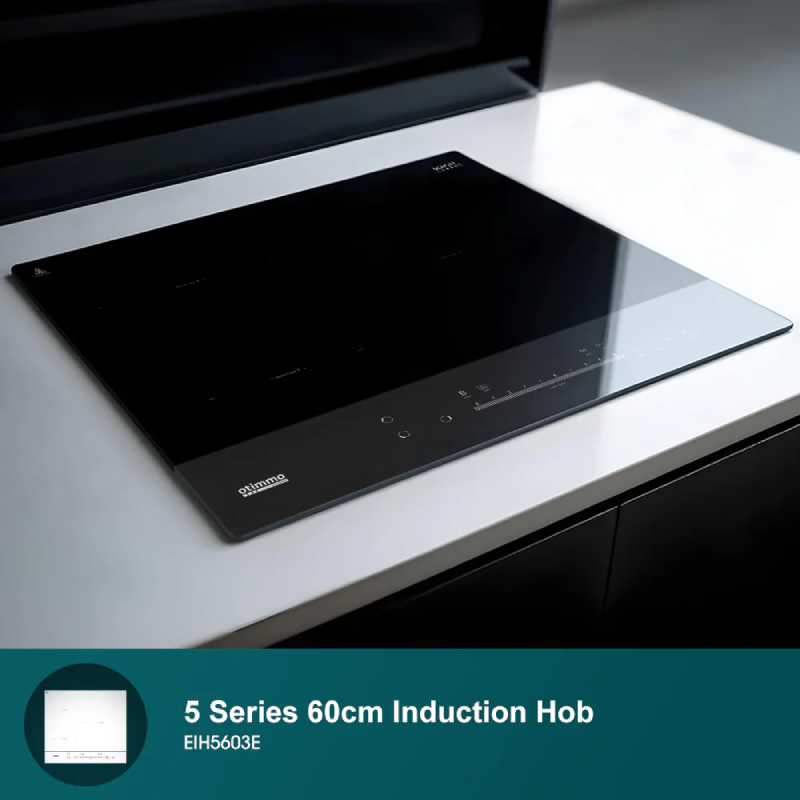EuropAce EIH5603E 60cm Built-In Induction Cooktop - 5 Series Electric Stove with Touch Control, Fast Heating & Safety Lock - Perfect for Modern Kitchens, Apartments & Small Spaces