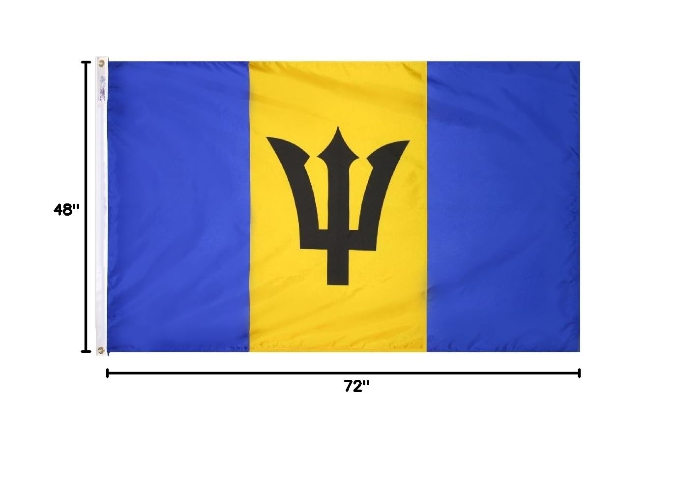 4x6' Barbados Nylon Flag - All-Weather Durable Outdoor Flag with Brass Grommets - Perfect for Parades, Sporting Events & Patriotic Displays