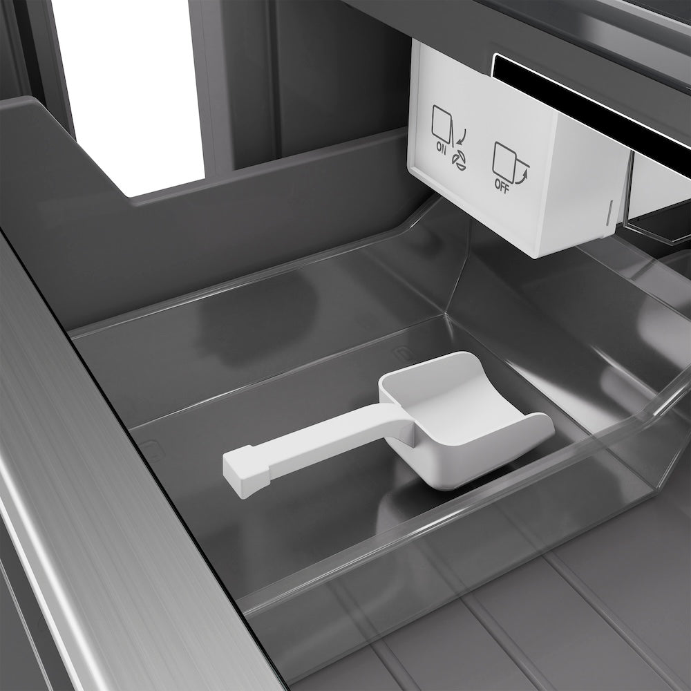 ZLINE Autograph Edition 18 Inch 8.6 cu ft Right Hinge Column Freezer - White Matte Finish with Graphite Gray Interior & Champagne Bronze Accents (RCFVRZ WM 18 CB) - Perfect for Home Bars, Basements & Kitchen Extensions
