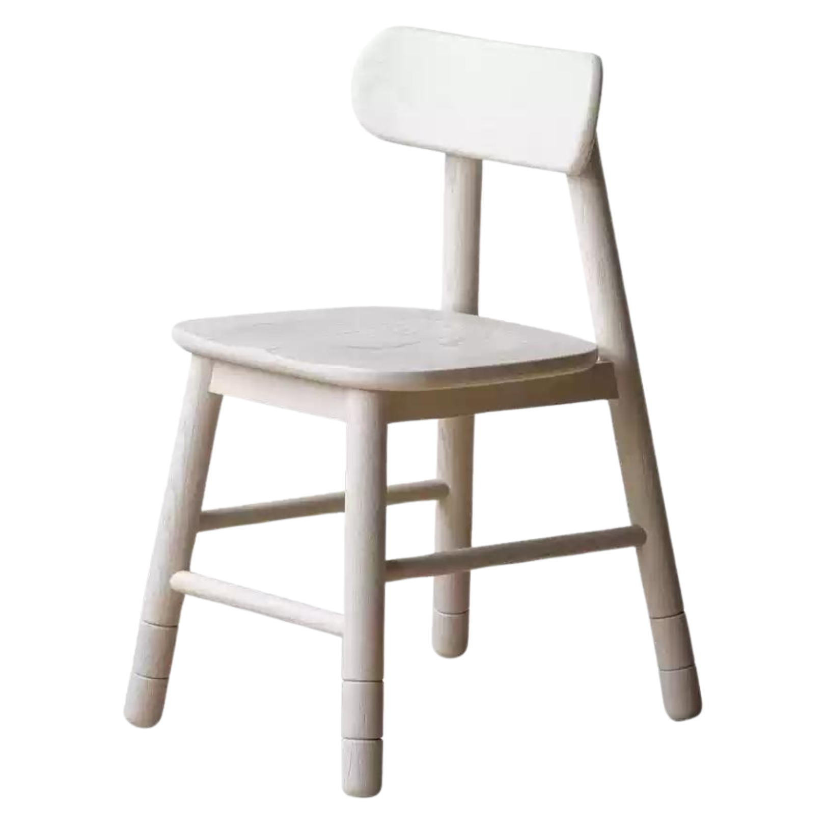 Solid Wood Lift Kid's Chair - Oak & Birch, White - Perfect for Kids' Study Desk, Playroom & Nursery