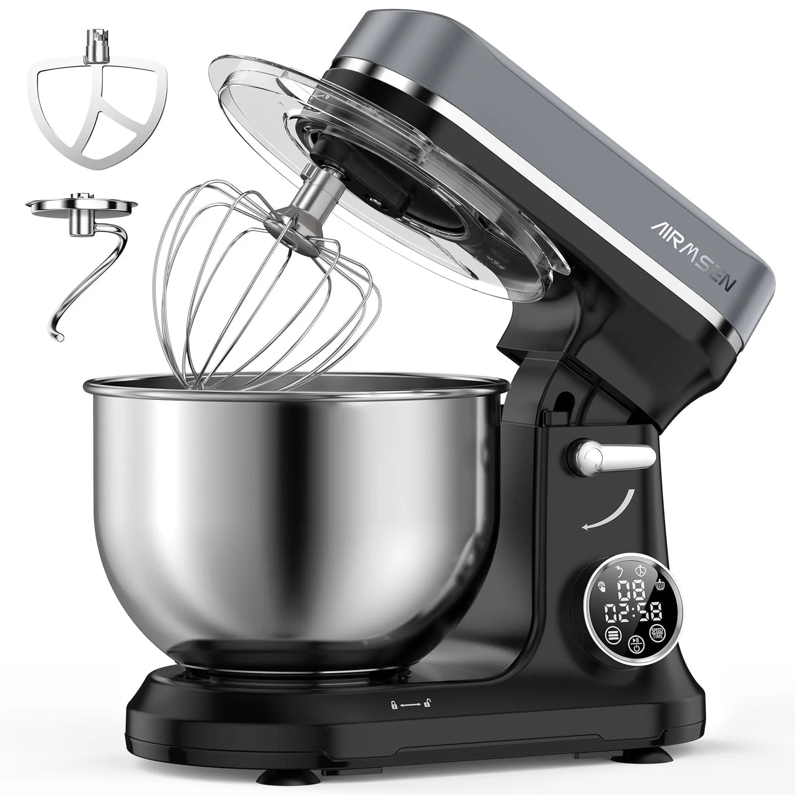 11-Speed Stand Mixer with Timer - 5.5QT Electric Kitchen Mixer for Baking Cakes, Cookies, Bread & Dough - Perfect for Home Bakers & Professional Chefs