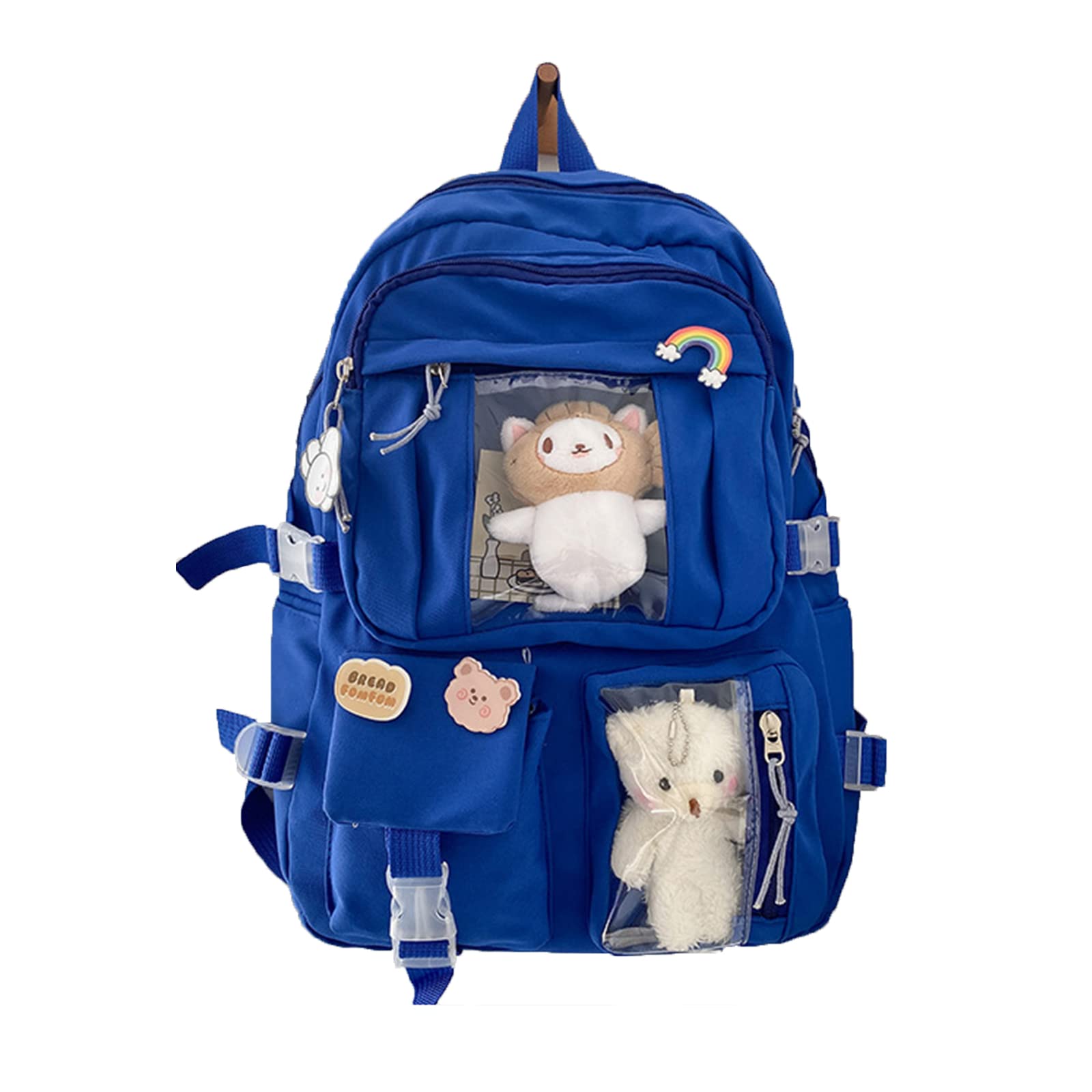 Cute Kawaii School Backpack for Girls - Large Travel Daypack for College & Teens (Blue) - Perfect for School & Travel