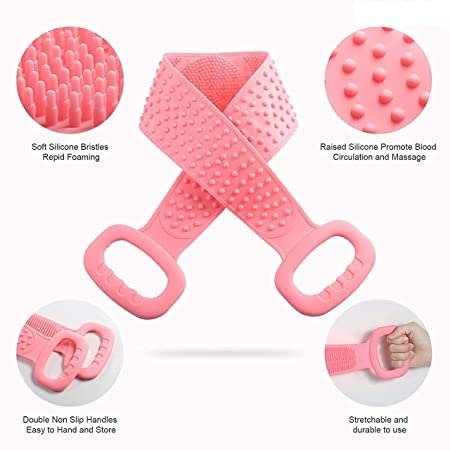 ULTRONEX Silicone Body Scrubber - Double-Sided Exfoliating Brush for Deep Skin Cleaning & Massage - Shower & Bath Use