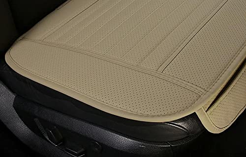 PU Leather Car Seat Cover - Durable Beige Interior Protection for Auto, Office Chair, and Home Furniture (1PCS)