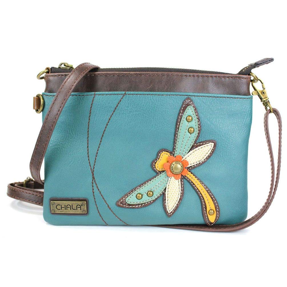 Chala Mini Crossbody Bag - Dragonfly Turquoise Leather Purse for Women | Stylish & Compact Handbag for Everyday Use, Travel, and Casual Outings