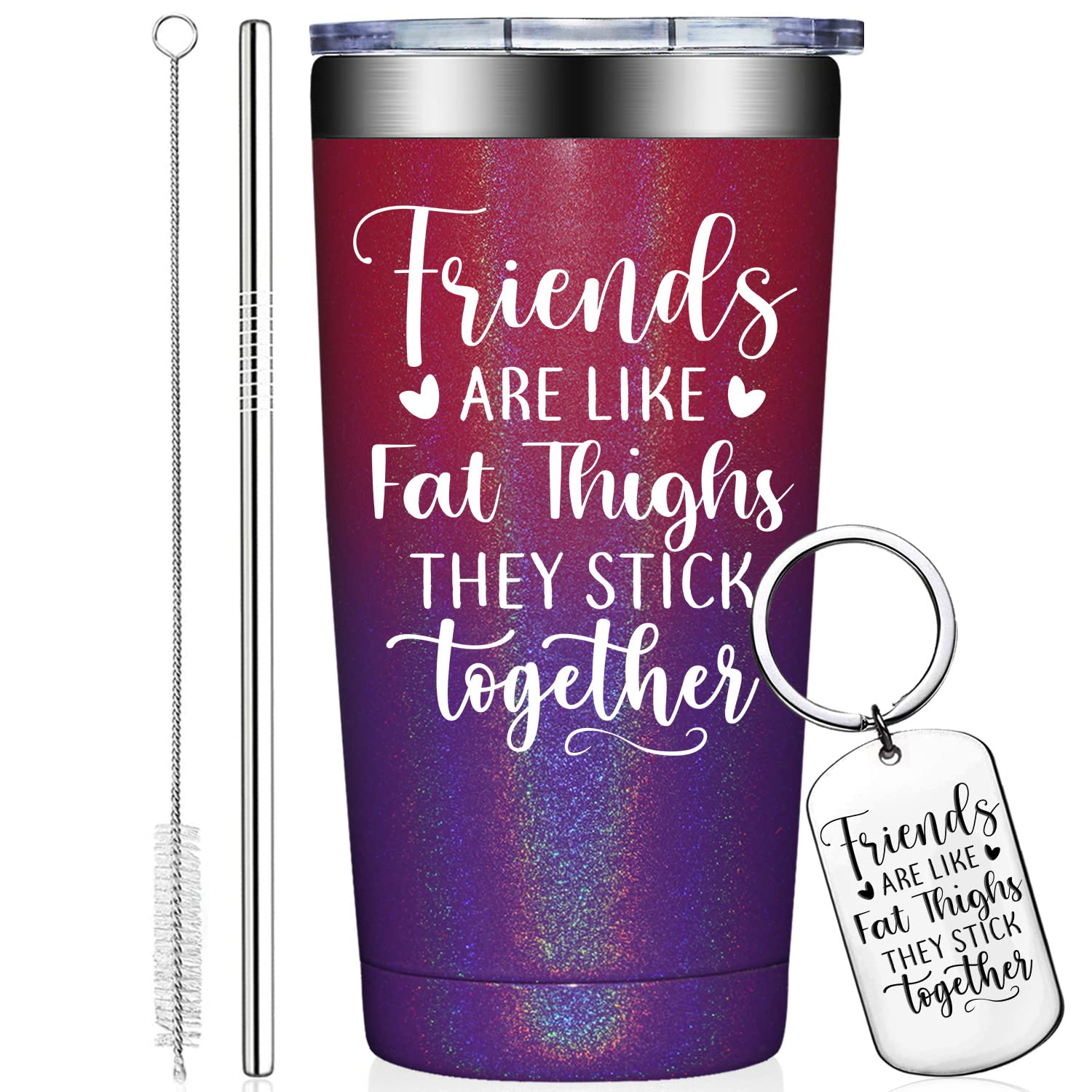 Best Friend Gifts for Women - 20oz Insulated Tumbler Cup with Keychain | Thoughtful Birthday, Christmas Present for BFF, Sister, Roommate | Perfect for Coffee, Tea & Daily Hydration at Work, Gym or Travel