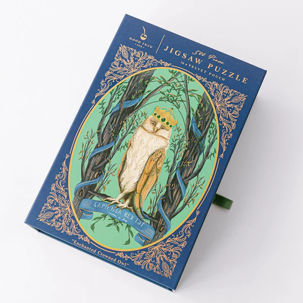 Enchanted Crowned Owl Cameo Puzzle - 500 Piece Jigsaw Puzzle for Adults & Teens - Perfect for Family Game Night & Relaxation