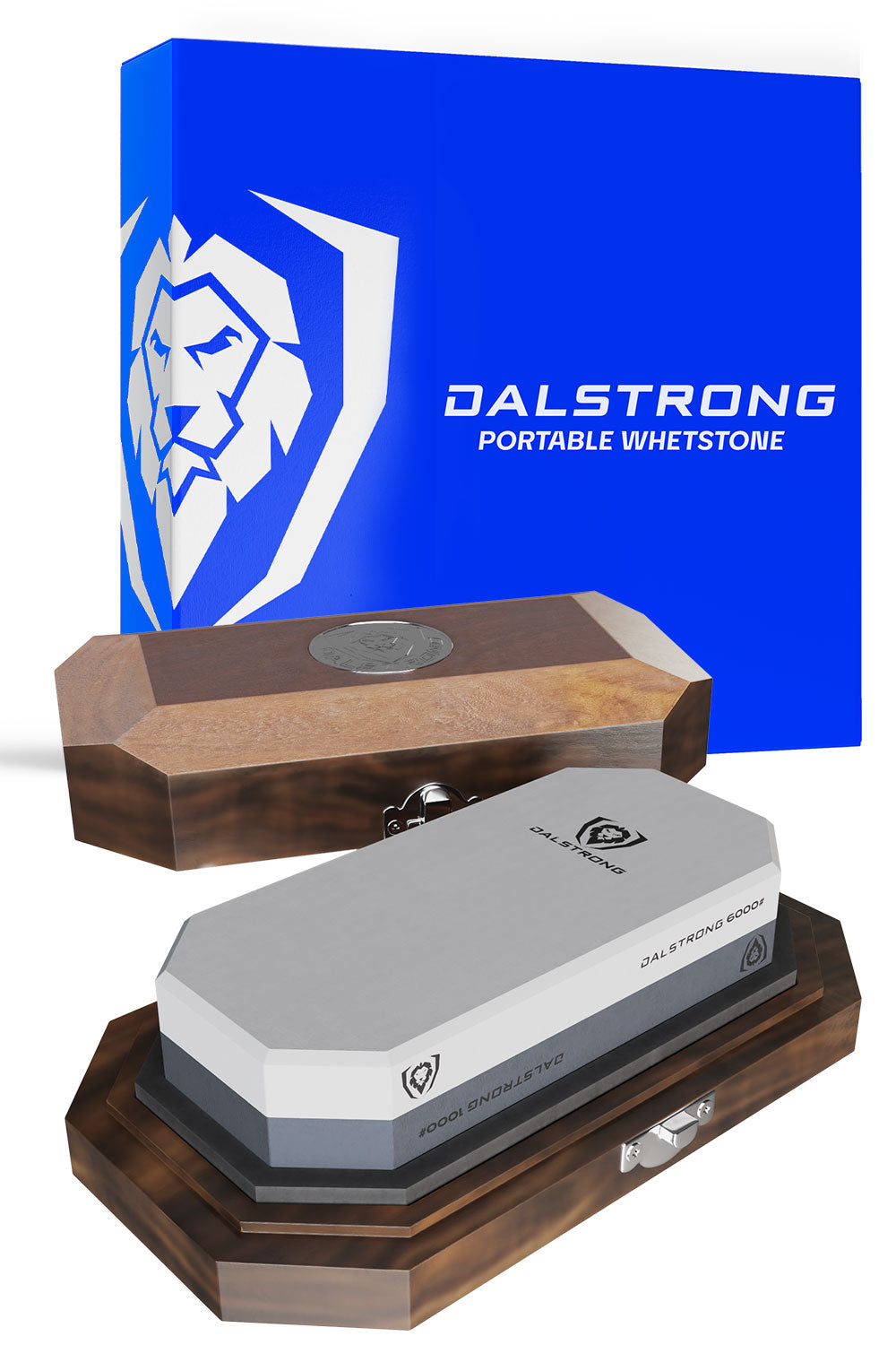 Premium #1000/#6000 Grit Whetstone Sharpening Kit with Oak Wood Storage Box - Professional Knife Sharpener for Kitchen, Hunting & Outdoor Use - Dalstrong © - Perfect for Home Chefs, Camping & Survival Gear