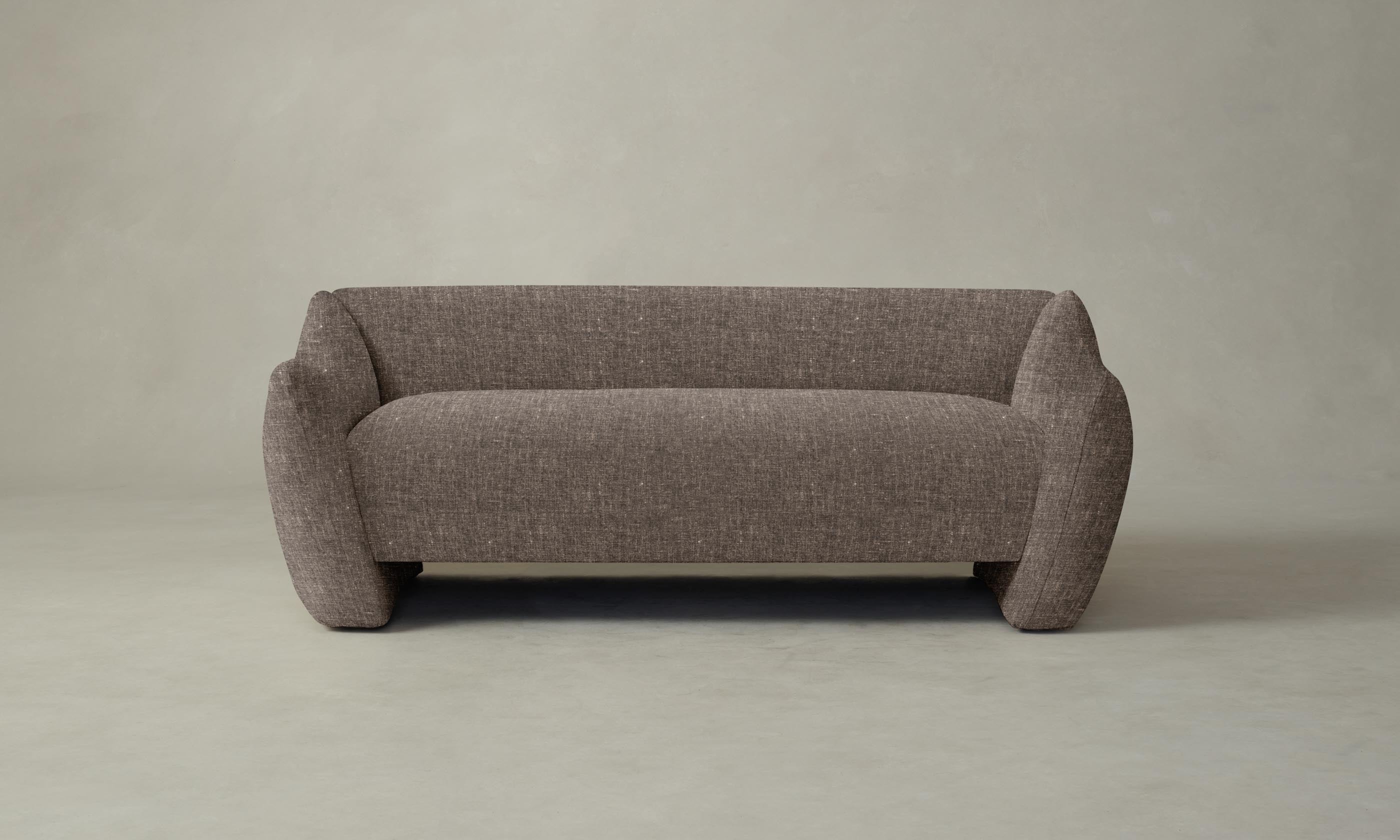 The Bond Settee - Heritage Belgian Linen Carob Sofa | Mid-Century Modern Living Room Furniture for Cozy Home & Office Spaces