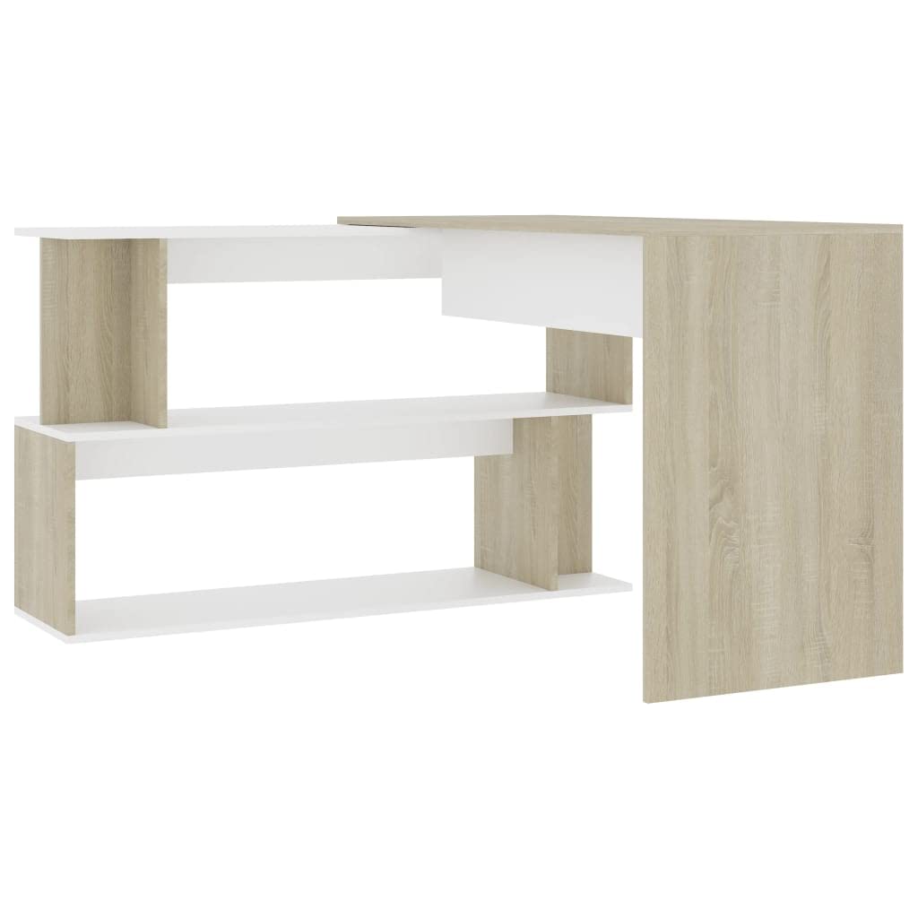 L-Shaped Corner Desk with Rotatable Design & Open Compartments - 47.2