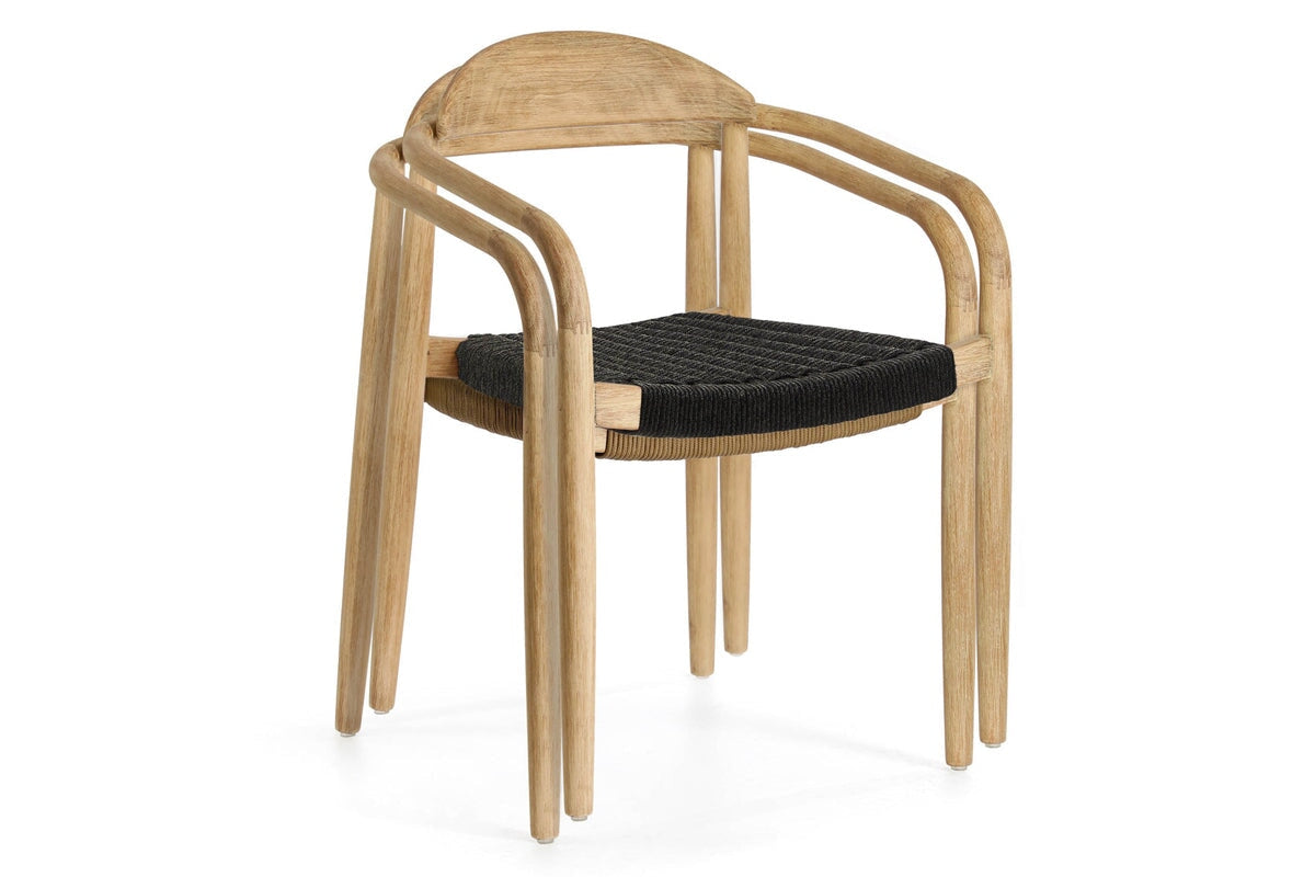 Como Glynis Casual Dining Wooden Rope Chair - Modern Farmhouse Style Accent Chair for Living Room, Bedroom, or Patio - Perfect for Relaxing and Entertaining Guests