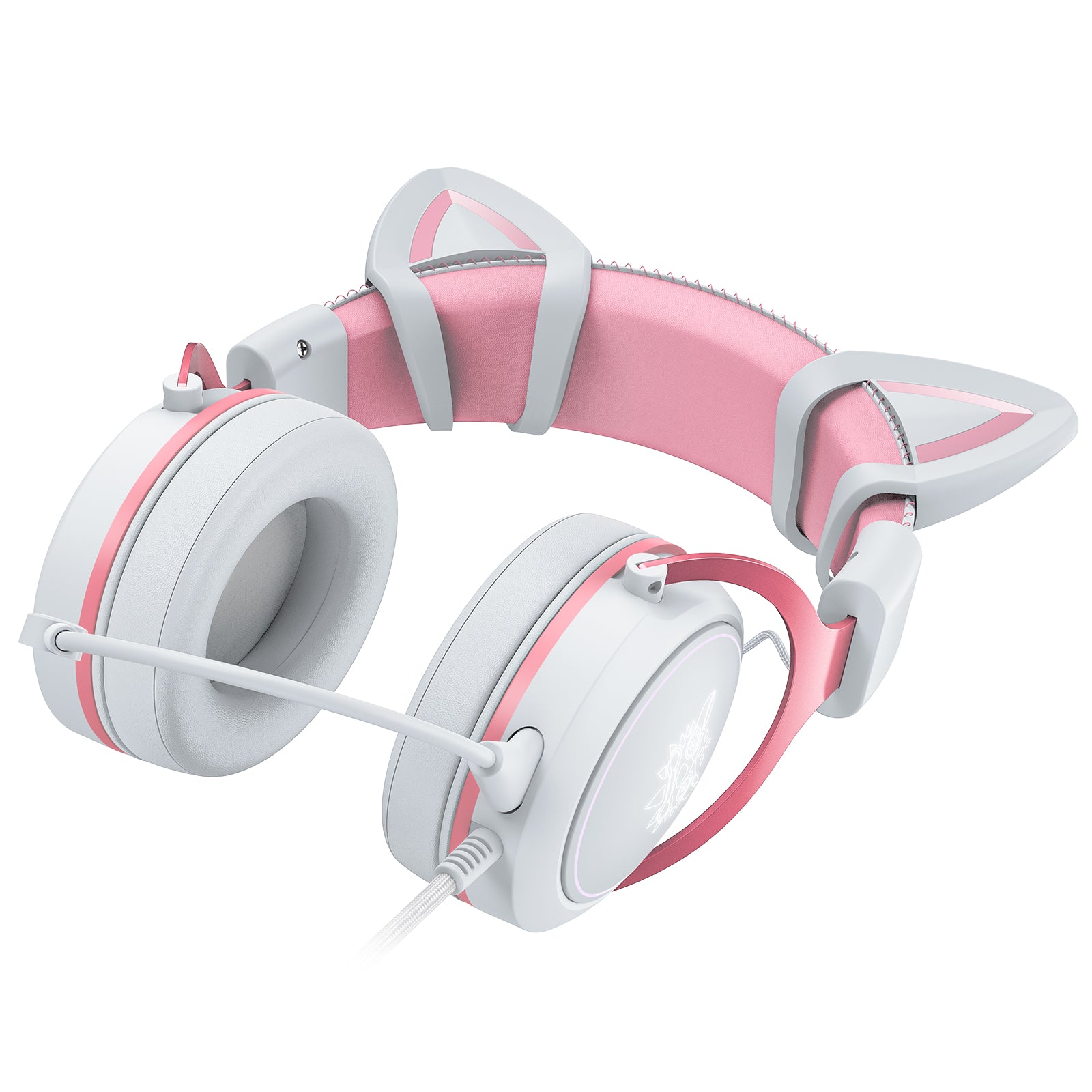ONIKUMA X10 Pink Cat Ears Gaming Headset with Stereo Sound & Noise Cancellation - Perfect for PC, PS4, Xbox Gaming & Streaming