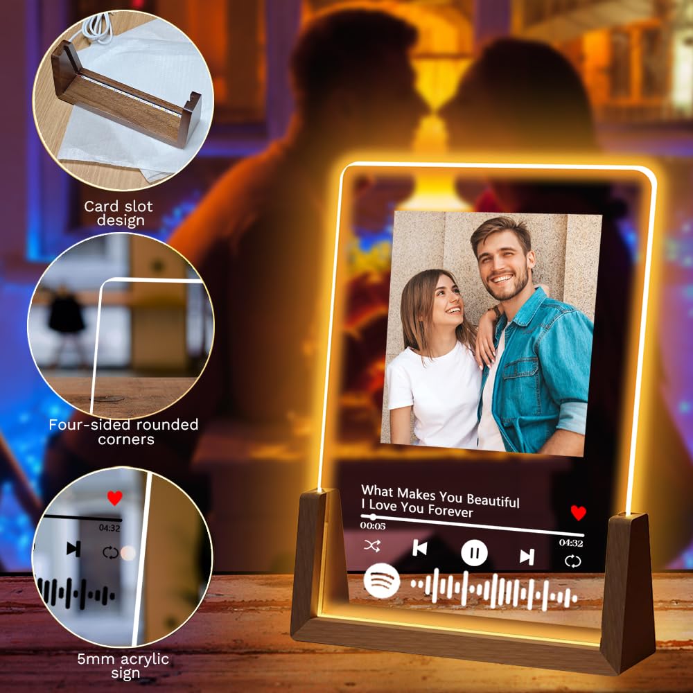 Personalized Spotify Night Light - Custom Photo Gift for Couples | Anniversary, Birthday & Christmas Present