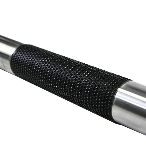 TKO Multi-Purpose V-Shaped Chrome Bar with Polyurethane Round Grip - Perfect for Home Gym, Strength Training & Weightlifting Workouts
