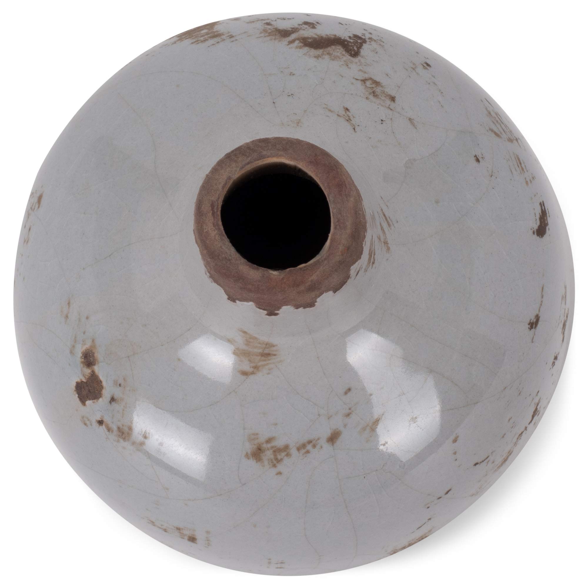 47th & Main Ceramic Vase - Small Round Grey Home Decor for Centerpieces, Wedding Decor, Tabletop Display & Modern Interior Design