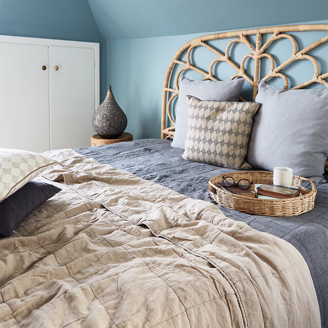 Sika Design Celia Headboard - Modern Rattan Bed Headboard for Bedroom Decor, Boho Style, Queen Size | Perfect for Master Bedroom, Guest Room, and Airbnb Styling