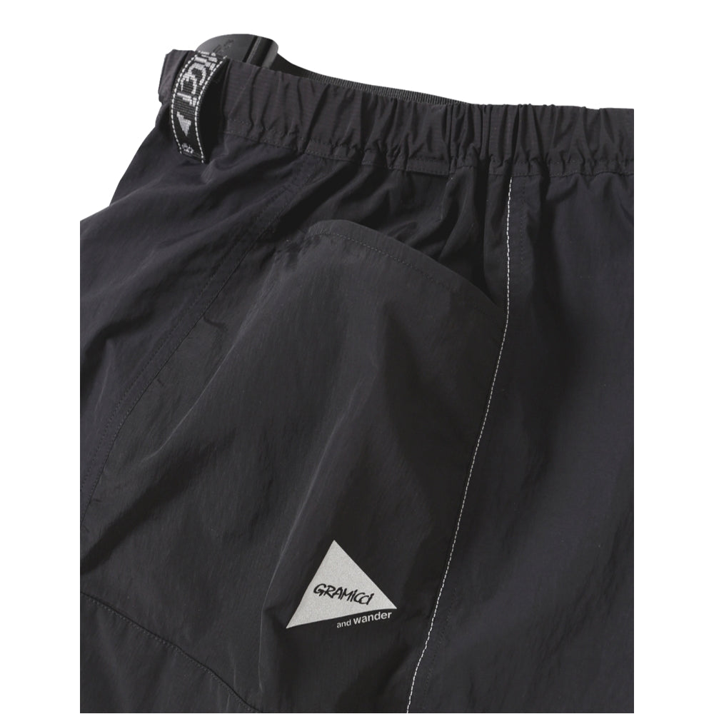 GRAMICCI x ANDWANDER Patchwork Wind Shorts - Black | Lightweight Hiking & Outdoor Adventure Pants for Men