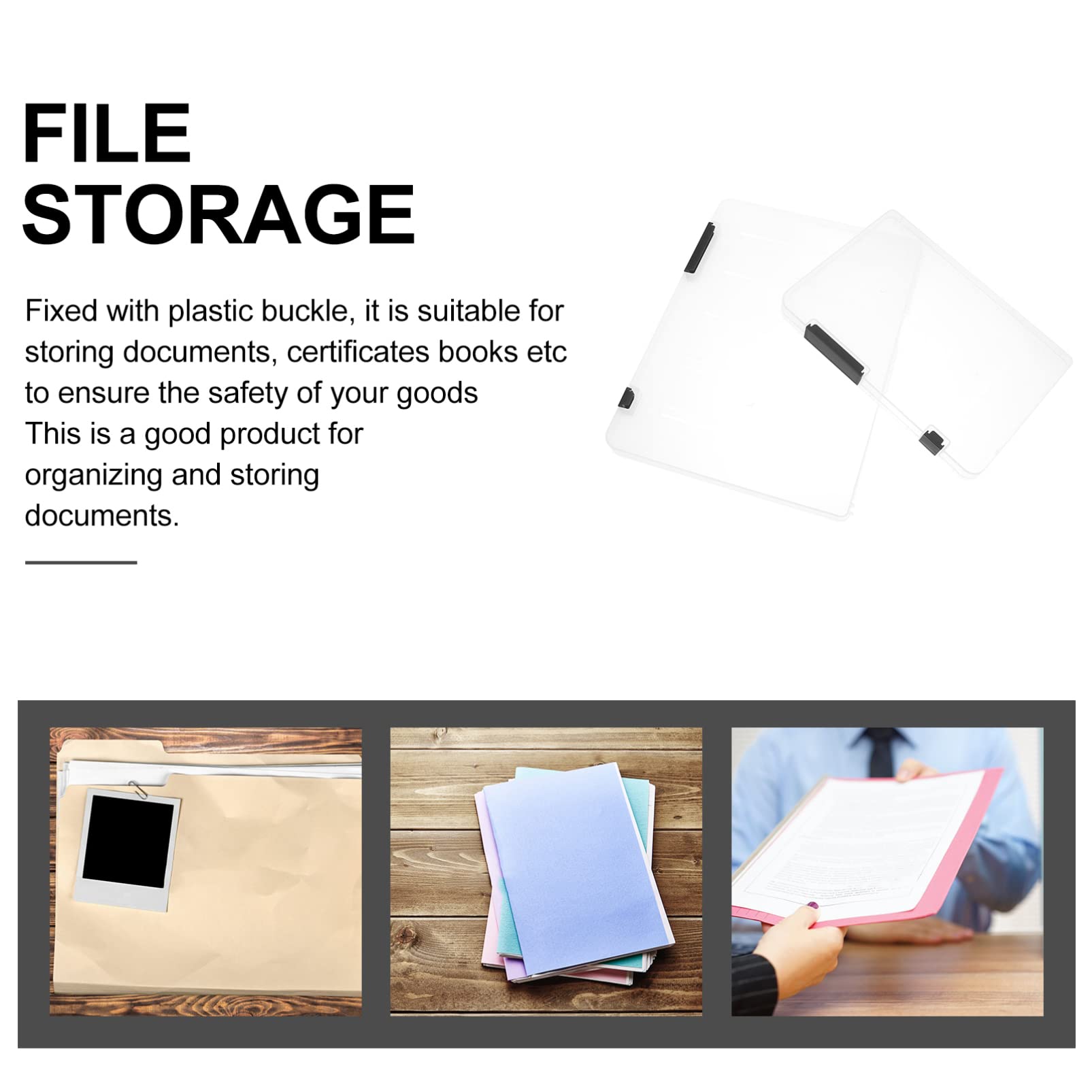 NUOBESTY 2-Pack Plastic File Storage Box - Organizer for Documents, Magazines, Scrapbooking & Office Supplies - Ultra Thin PP Accordion Folder - Perfect for Home, Office & School Organization