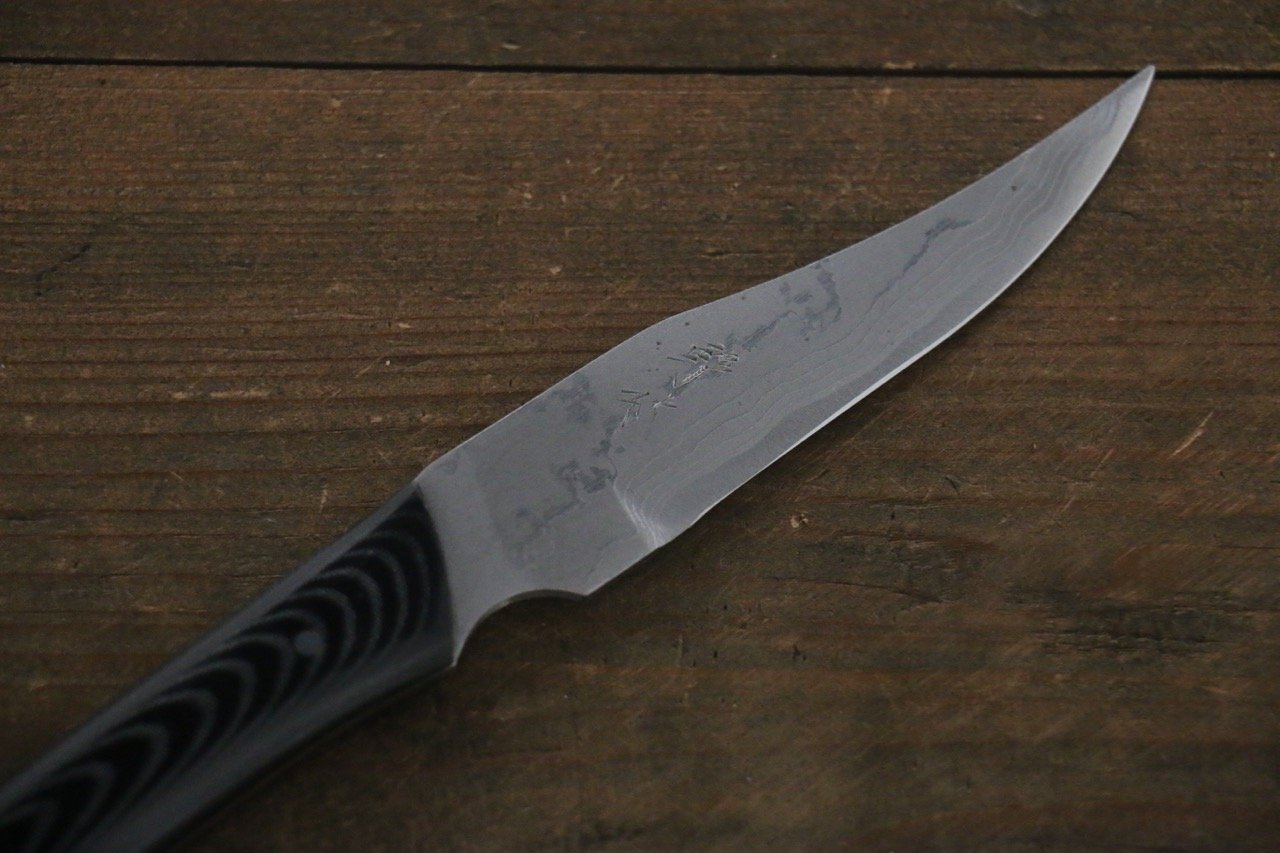Premium Kazuo Nomura White Steel No.2 Hunter Knife - 100mm Blade with Black Micarta Handle - Ideal for Outdoor Camping, Hunting, and Bushcraft Activities