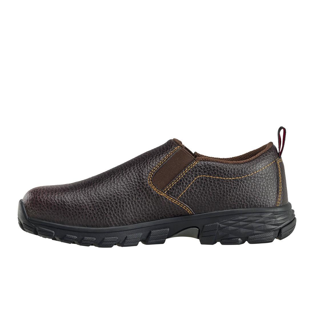 SD10 Alloy Toe Slip-On Work Shoes for Men - Lightweight Safety Shoes with Steel Toe Cap, Non-Slip Sole - Perfect for Construction, Warehouse & Industrial Work (Brown)