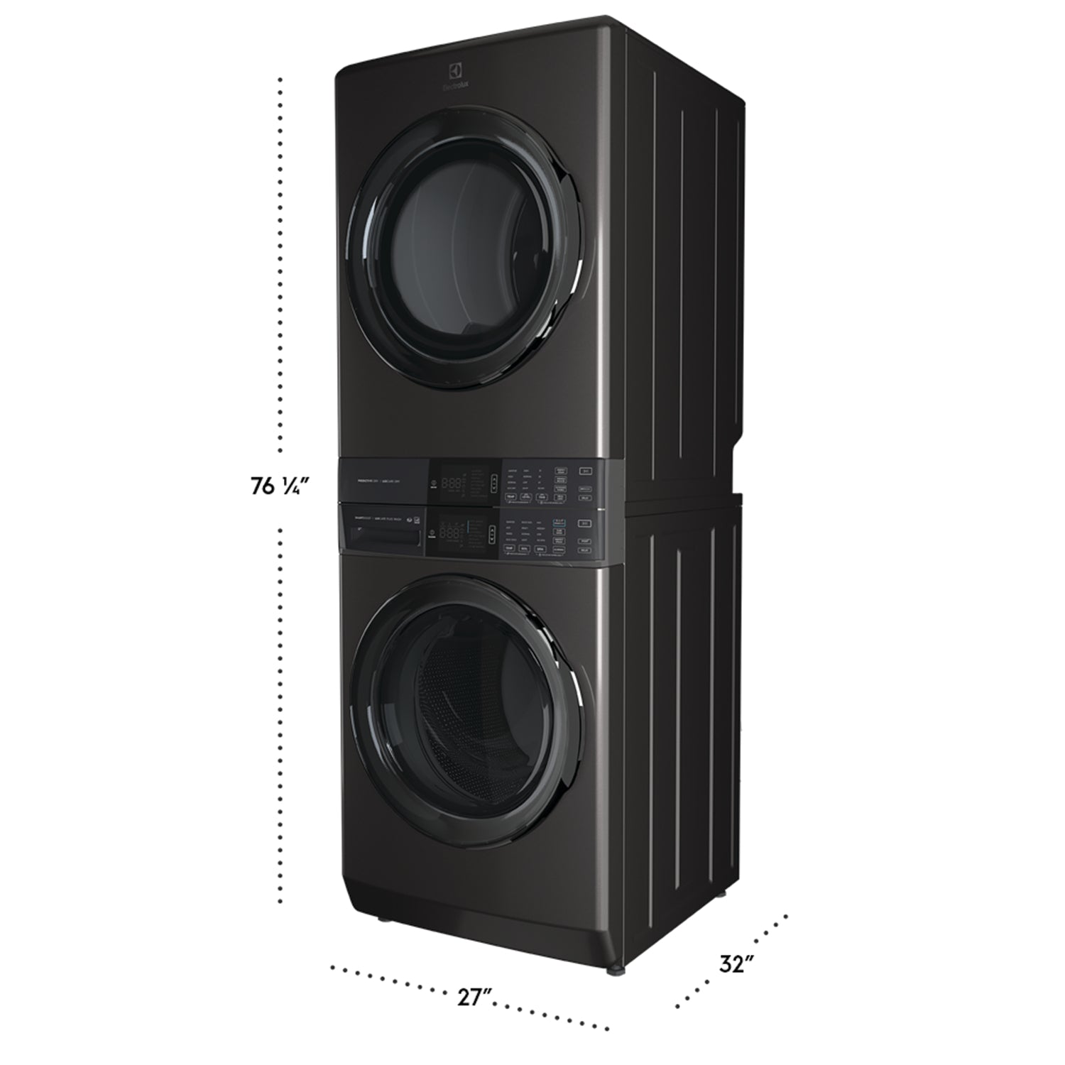 Electrolux Titanium Laundry Tower with SmartBoost® Washer (5.2 Cu.Ft) & Electric Dryer (8 Cu.Ft) - ELTE760CAT - Perfect for Large Families & Heavy-Duty Laundry Needs