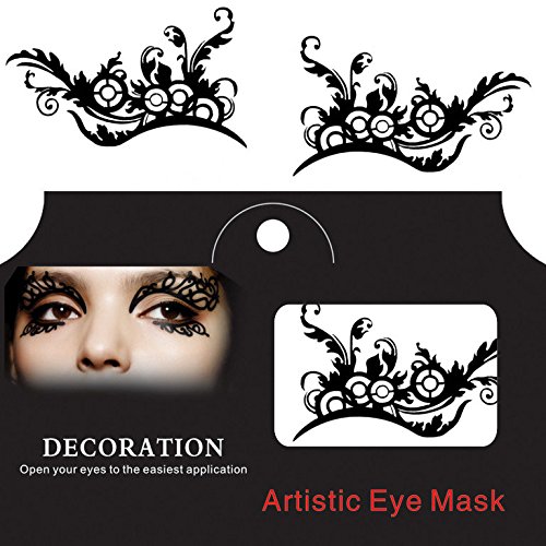 Yanshan Temporary Eye Tattoo Stickers - Halloween Squishy Eye Liners with Lace Fretwork Design for Costume Parties & Masquerade Balls | Perfect for Cosplay, Halloween Makeup & Festival Face Decorations