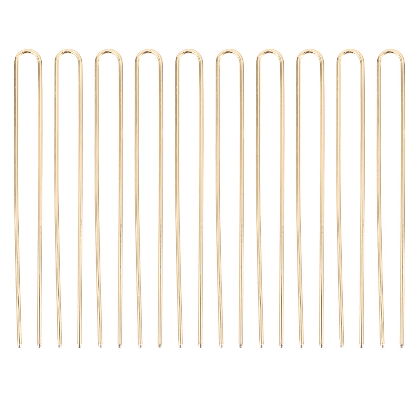 Beaupretty 10pcs U Shaped Bobby Pins - Golden Hair Clips for Buns, Updos & Wedding Hairstyles | Bridal Hair Accessories for Women (Hair Forks Included)
