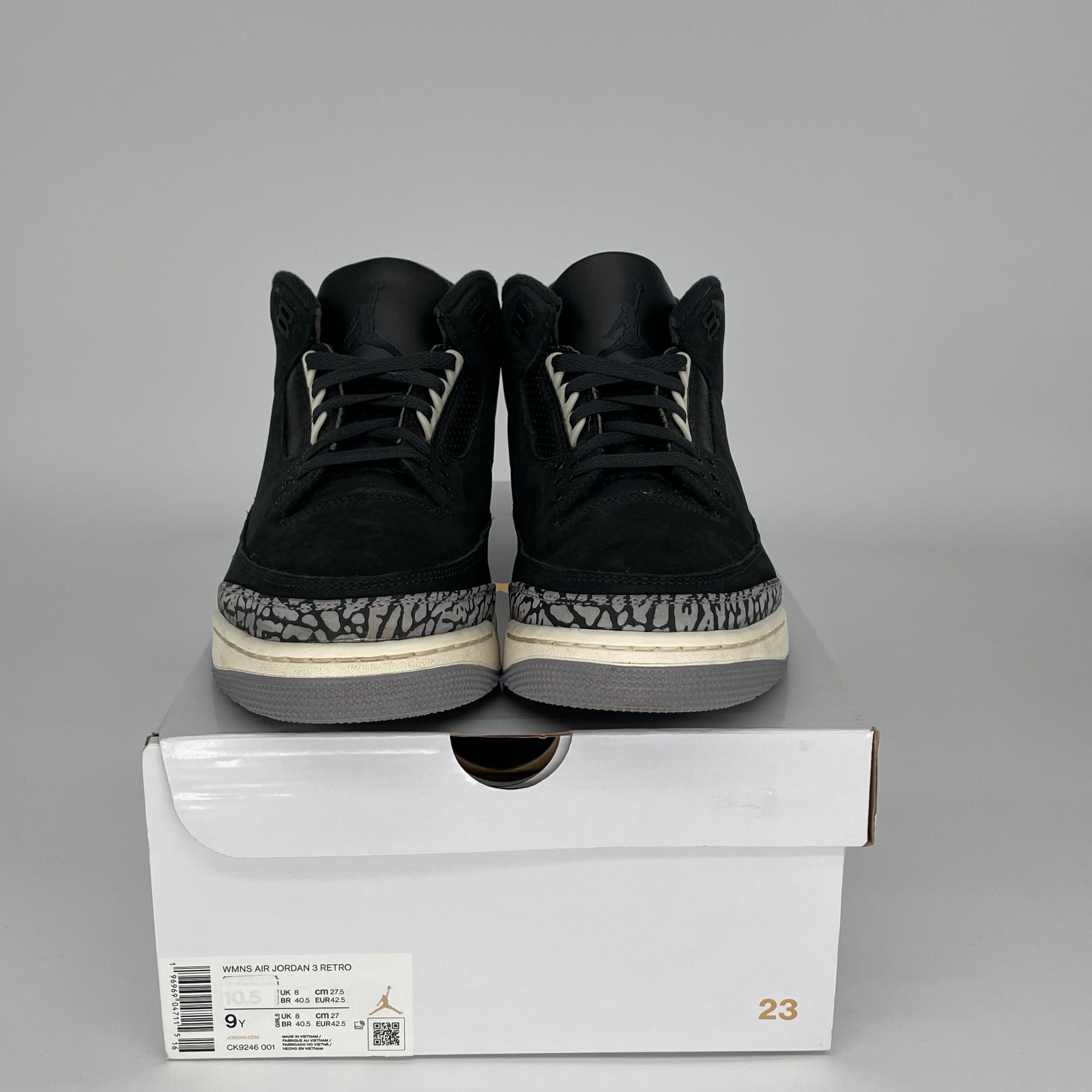 Original Air Jordan 3 Retro 'Off Noir' Women's Size 9/10.5W - Style Code CK9246-001 | Basketball Shoes for Women, Streetwear Fashion & Sneaker Collection