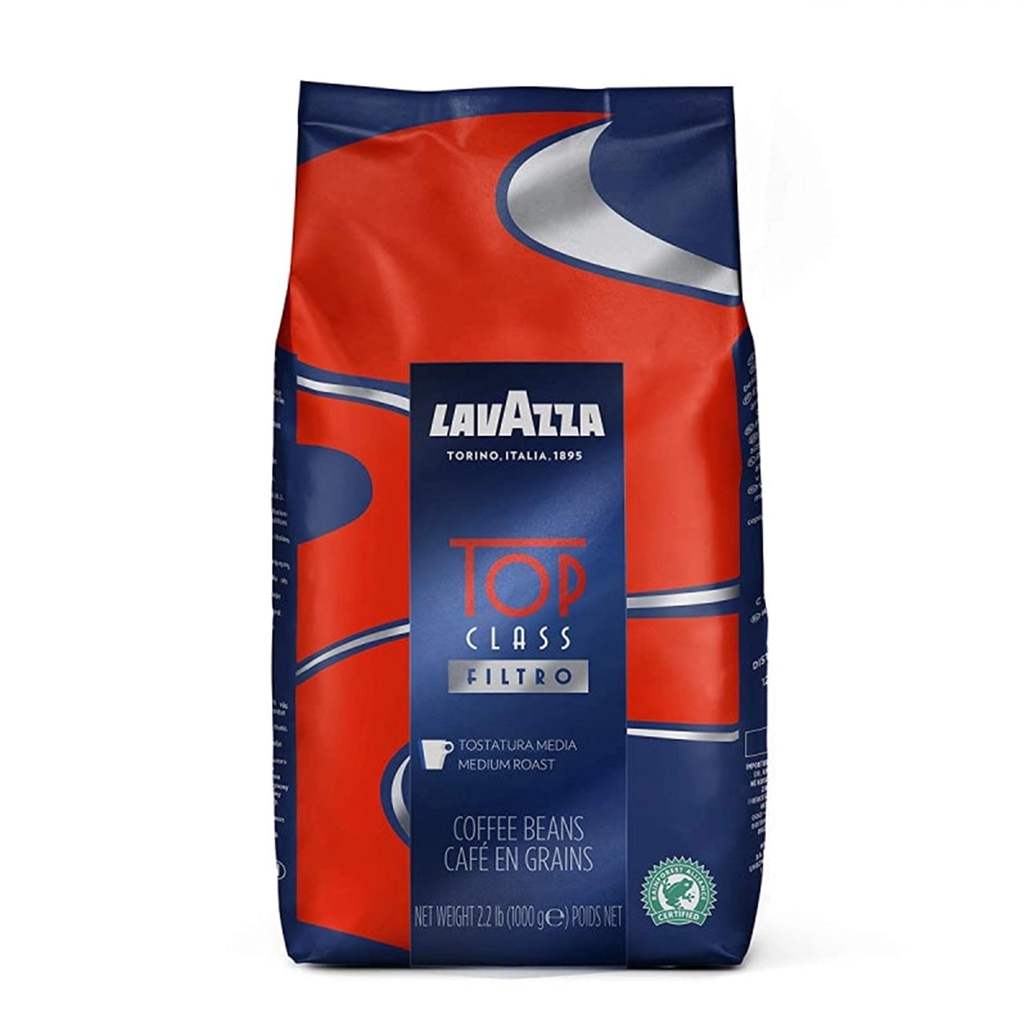 Lavazza Top Class Filtro Whole Bean Coffee 1kg - Premium Italian Dark Roast for Drip Coffee Makers - Perfect for Home Brewing & Office Use