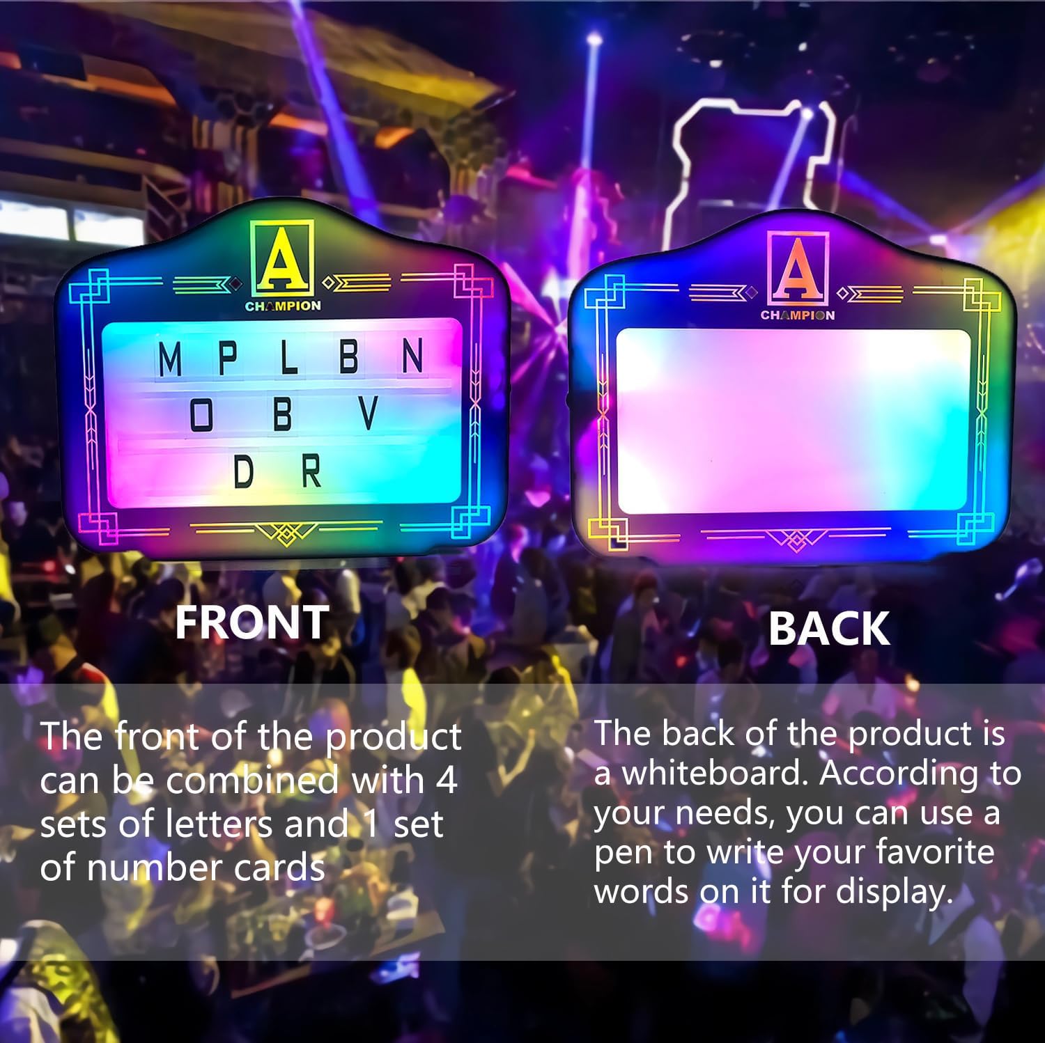 Premium Bottle Presenter for Nightclubs - VIP Bottle Service Sign with LED Lights | Custom Club Signs for Bottle Service (Letters & Numbers) | Perfect for VIP Tables, Celebrations & Exclusive Events | Fast US Shipping
