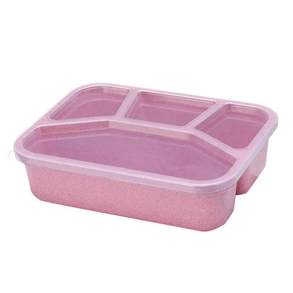 VALINK 4-Compartment Microwave-Safe Bento Lunch Box - Portable Snack Containers for School, Office & Picnic - Leak-Proof Food Storage for Meal Prep & On-the-Go Dining