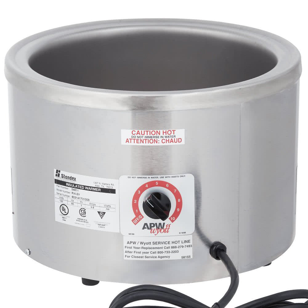 APW RW2V 11 Quart Round Countertop Food Warmer - Keep Meals Hot for Buffets, Catering & Restaurants
