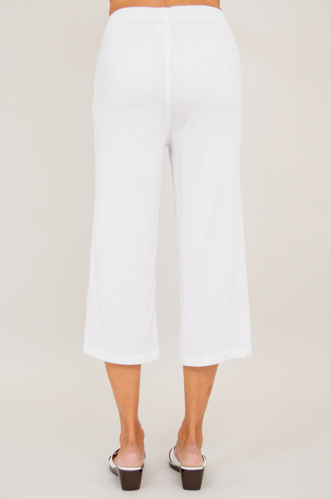 Bella Capri White Linen Bamboo Blouse - Lightweight Summer Top for Women - Perfect for Beach, Vacation & Casual Outings