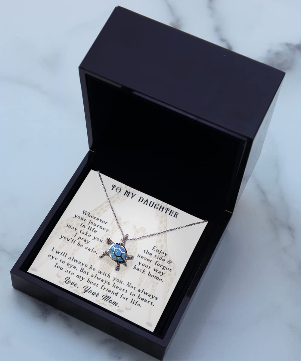 Zapbest Opal Turtle Necklace for Daughter - Birthday, Graduation Gift from Mom | Elegant Jewelry for Special Occasions & Everyday Wear