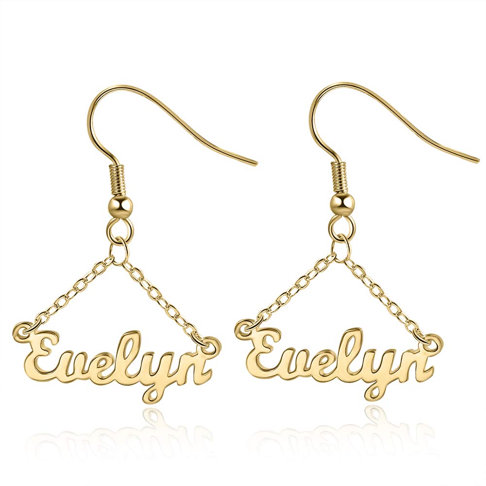 Personalized Bamboo Hoop Earrings with Custom Names - Large Oversized Hip Hop Style Jewelry for Women, Wife, Mom, Daughter & Sister - Perfect for Birthday Parties, Graduation Gifts & Everyday Fashion Accessories