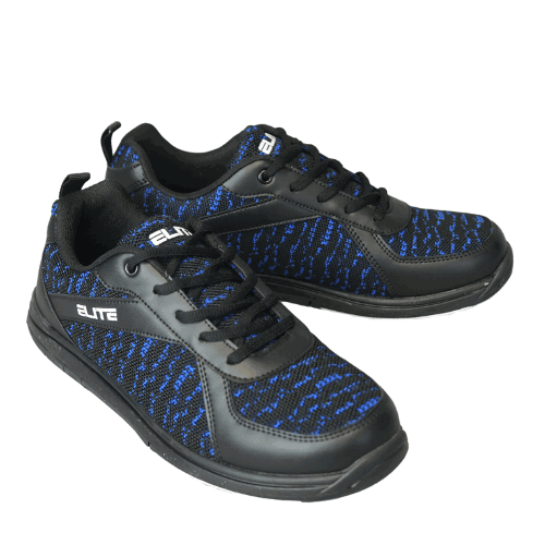 ELITE Men's Pinnacle Black/Royal Athletic Bowling Shoes - Lace-Up Comfort for League Play & Tournament Performance