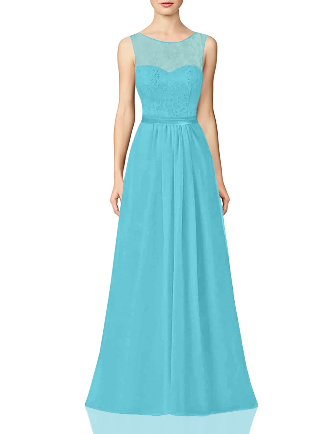 Elegant Long Lace Bridesmaid Dresses for Prom & Formal Evenings - A-Line Chiffon Gowns for Weddings, Parties & Special Occasions