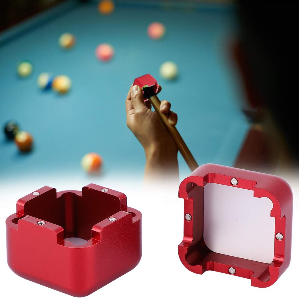 Premium Magnetic Billiard Chalk Holder - Universal Pool & Snooker Chalk Carrier with Protective Cover - Durable Aluminum Alloy Pocket Chalk Box (Red) - Perfect for Professional Players & Home Game Rooms