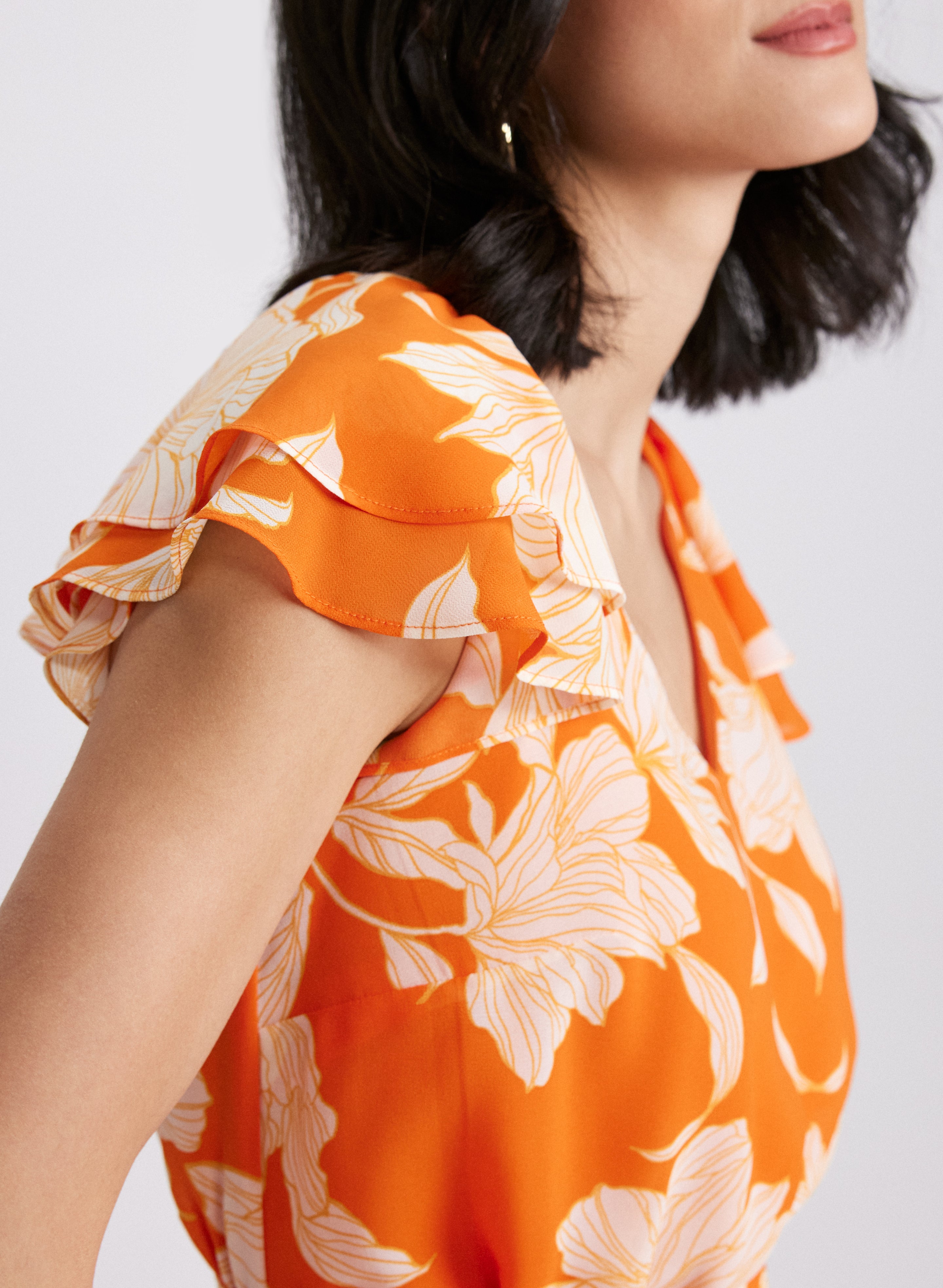 Floral Midi Dress for Women - Summer Boho Flowy Dress with Pockets, Casual Beach Dress for Vacation, Date Night & Outdoor Parties