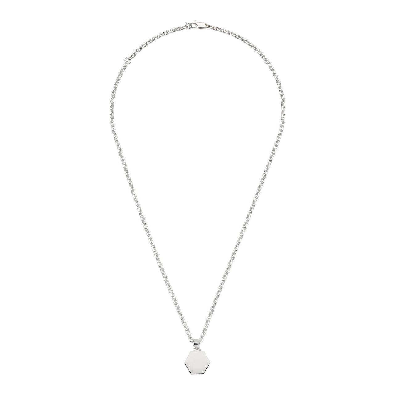 Gucci YBB779175001 Silver Hexagonal Necklace for Women - Luxury Fashion Jewelry Gift for Birthday, Anniversary & Special Occasions