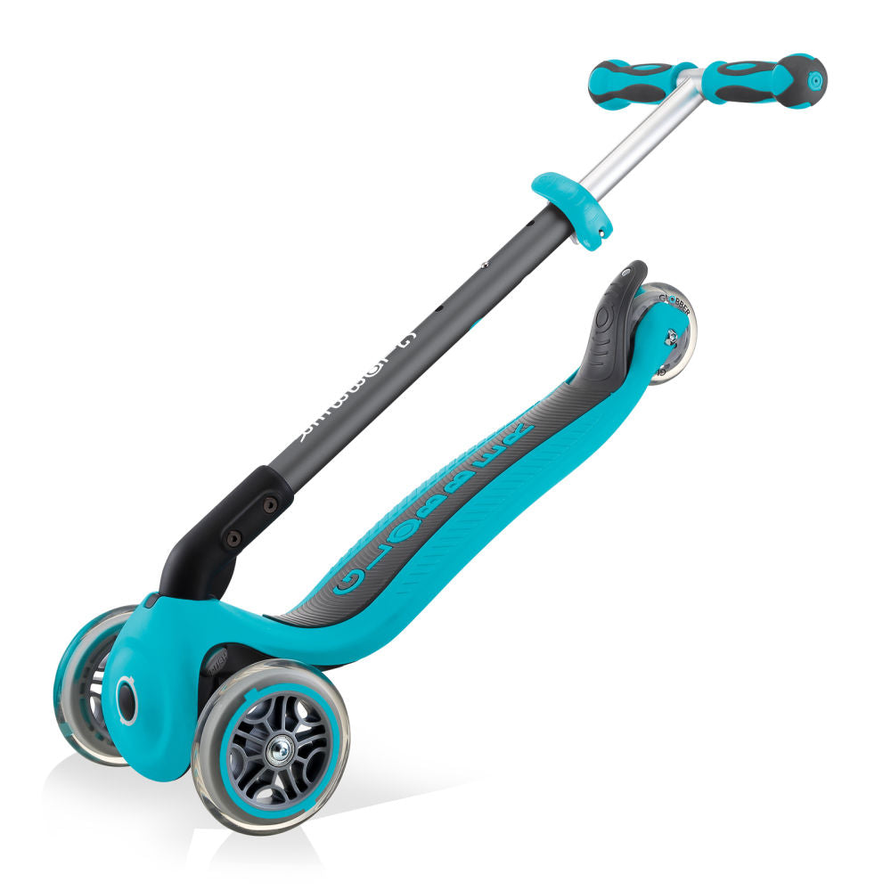 Globber Go Up Deluxe Scooter for Kids - Adjustable Height 3 Wheel Kick Scooter with LED Wheels - Perfect for Outdoor Play, Commuting & Neighborhood Rides