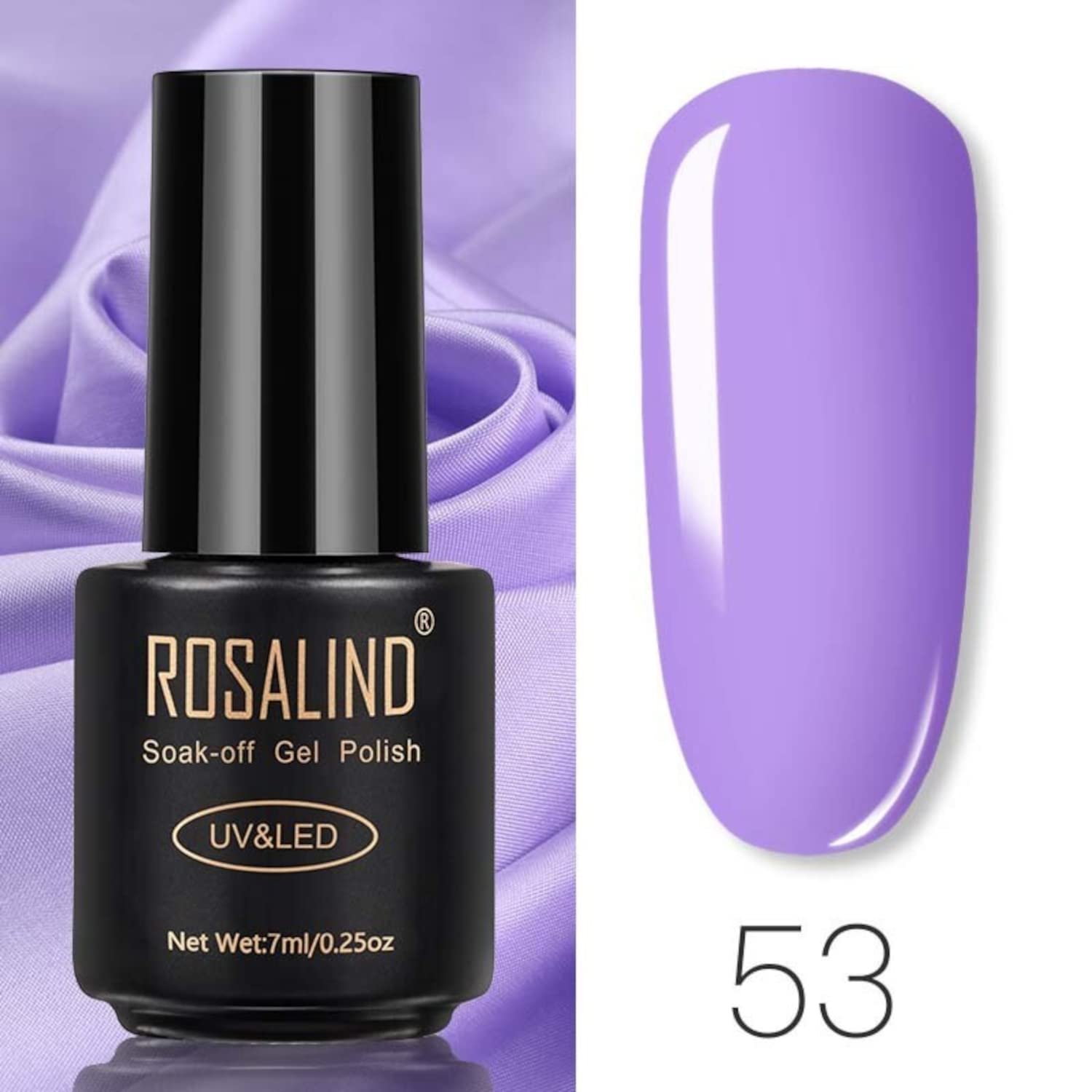 ROSALIND UV LED Gel Nail Polish Set - Long Lasting Manicure Kit with 7ml Bottle (Color 53) for Salon & Home Nail Art - Requires UV Lamp to Cure