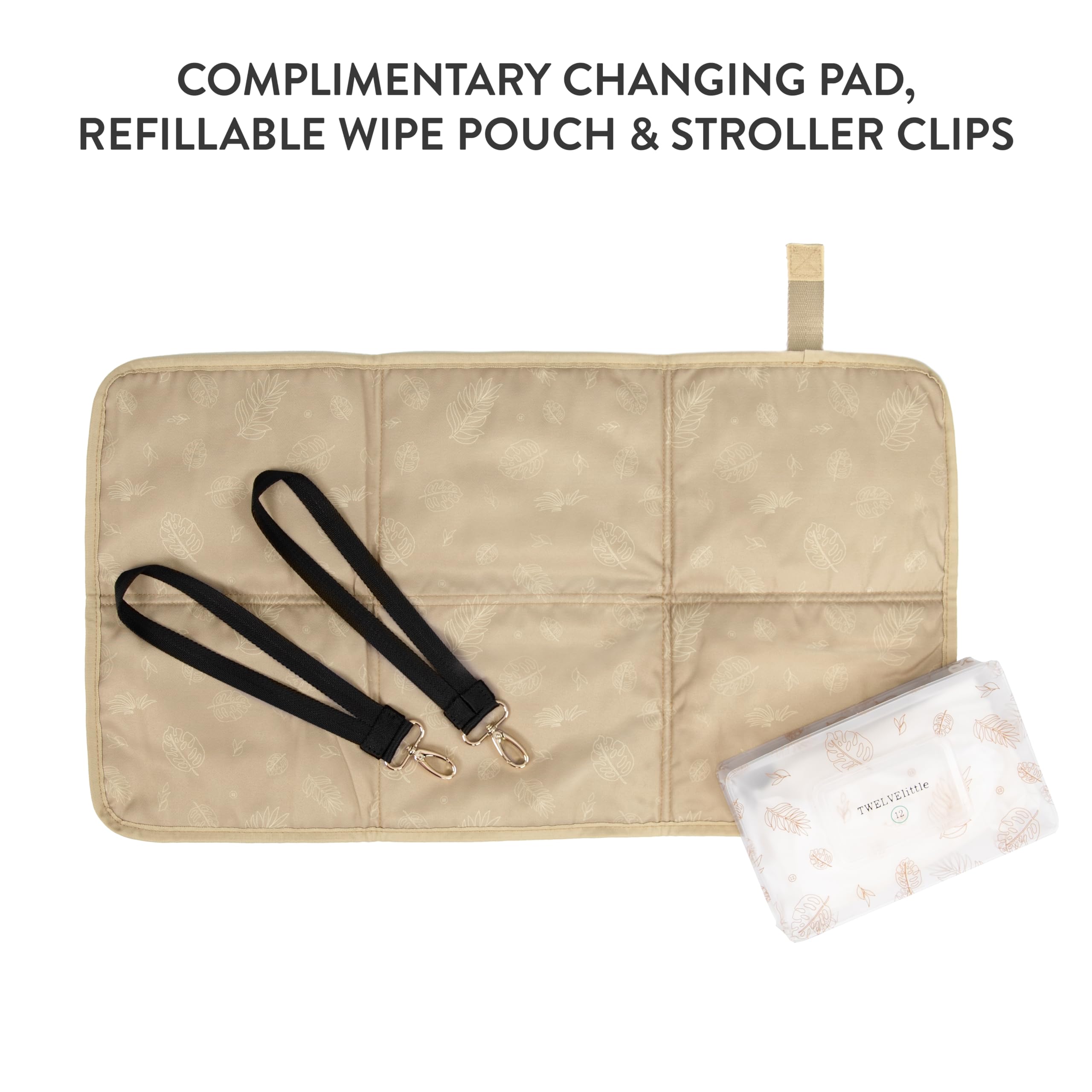 **Vegan Leather Diaper Backpack for Baby - TWELVElittle Peek A Boo Backpack with Stroller Clips, Wipes Pouch & Changing Pad (Black, One Size) - Perfect for Travel, Daycare & On-the-Go Parents**
