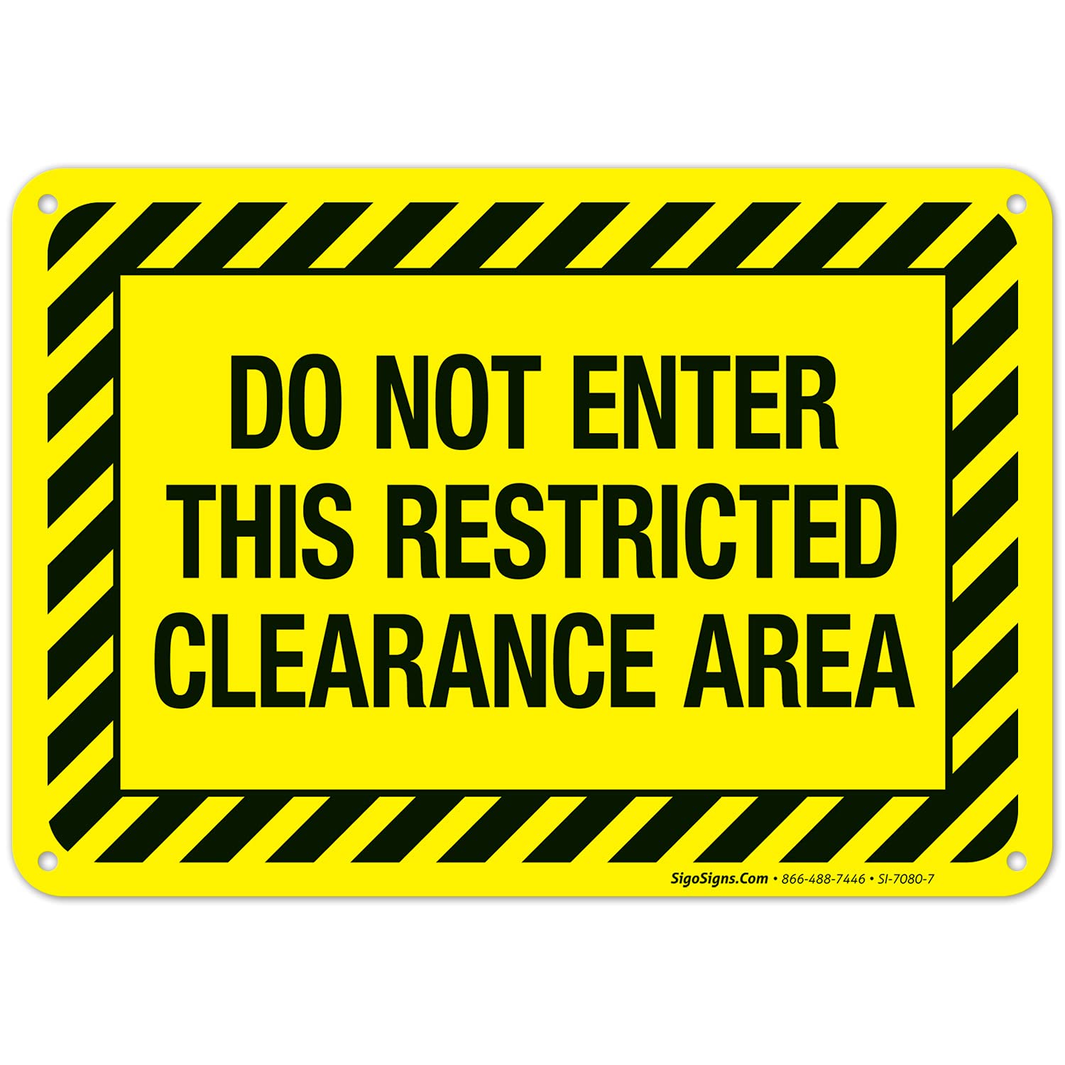 Do Not Enter This Restricted Clearance Area Sign - 10x7 Inches Rustproof Aluminum Safety Sign - Fade Resistant OSHA Warning Sign for Construction Sites & Warehouses - Made in USA