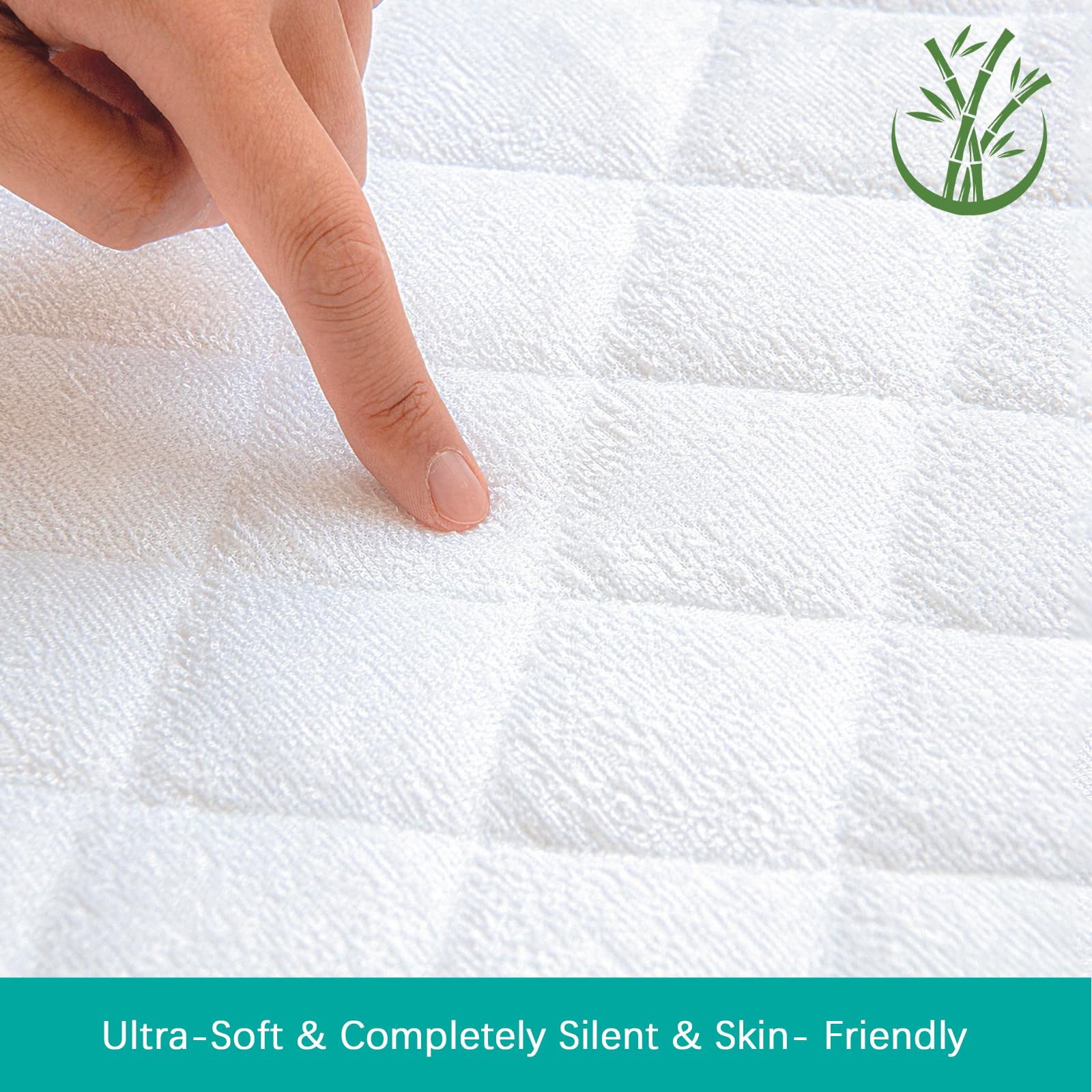 Waterproof Zippered Crib Mattress Protector - 6-Sided Breathable Bamboo Viscose Cover, 2-Pack | Hypoallergenic & Absorbent for Baby's Comfort | Ideal for Daycare, Travel & Home Nursery Use