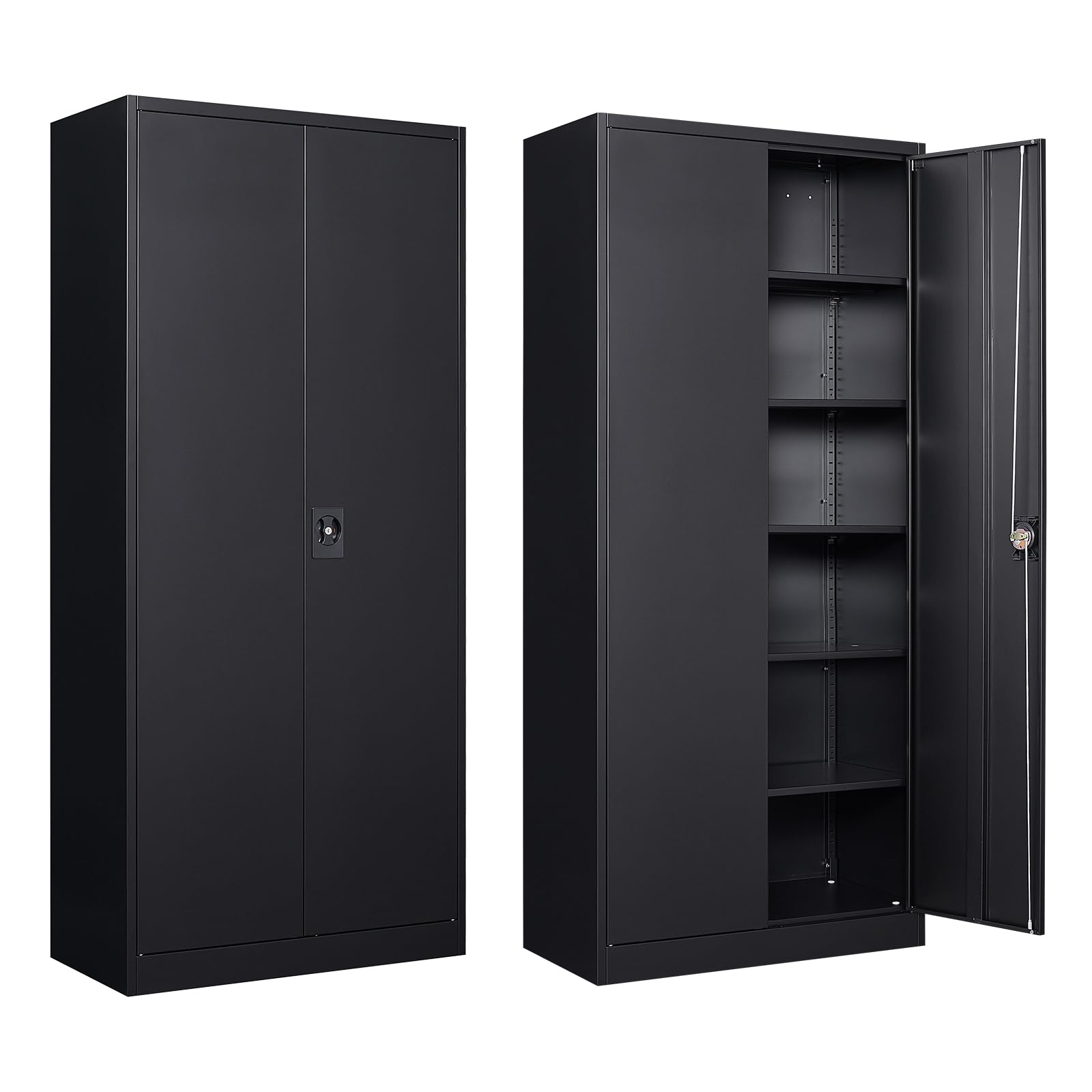 Heavy-Duty Metal Garage Storage Cabinet with Lock - 72