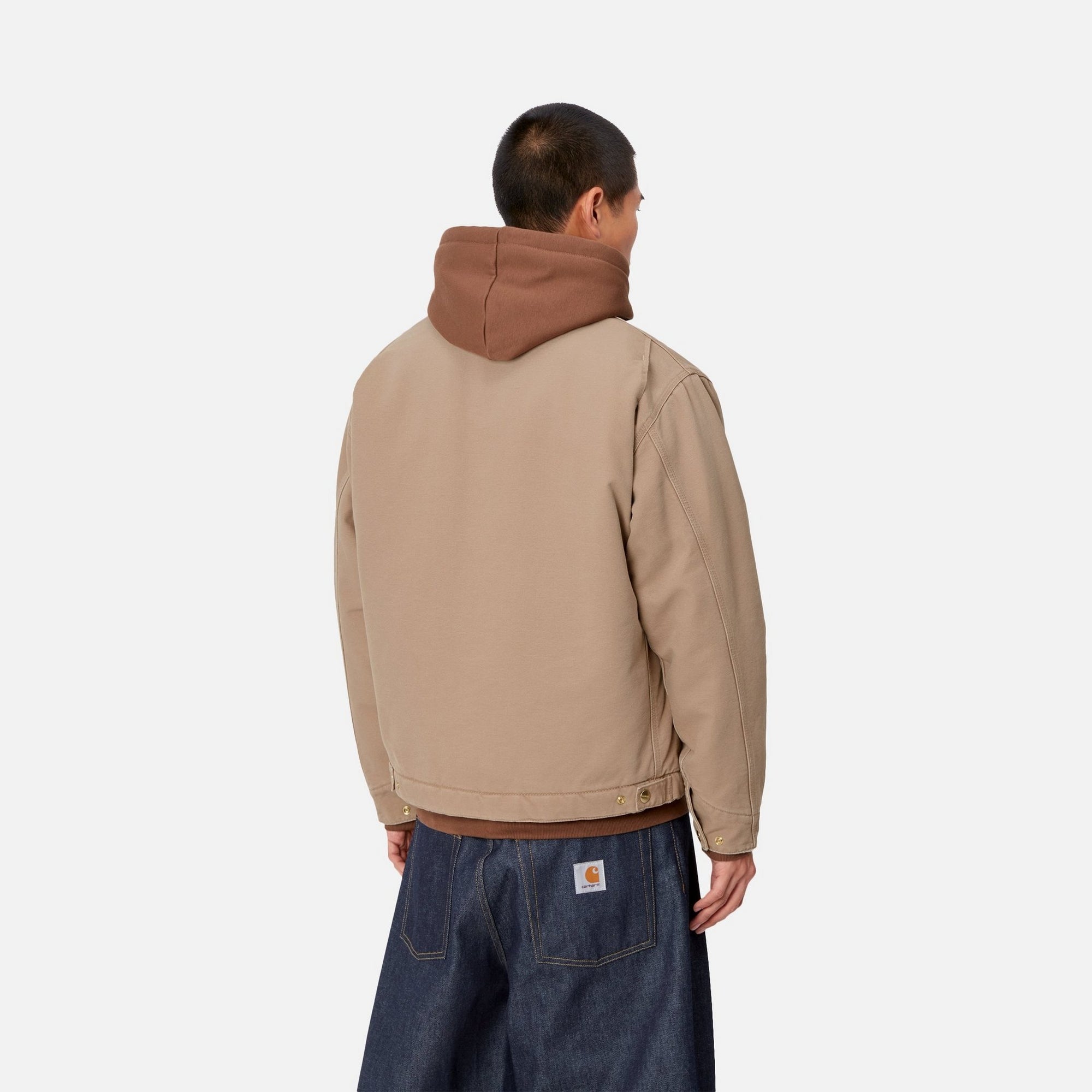 OG Detroit Jacket - Winter Workwear for Men | Peanut & Black Aged Canvas | Durable Outerwear for Construction, Motorcycle Riding & Outdoor Adventures