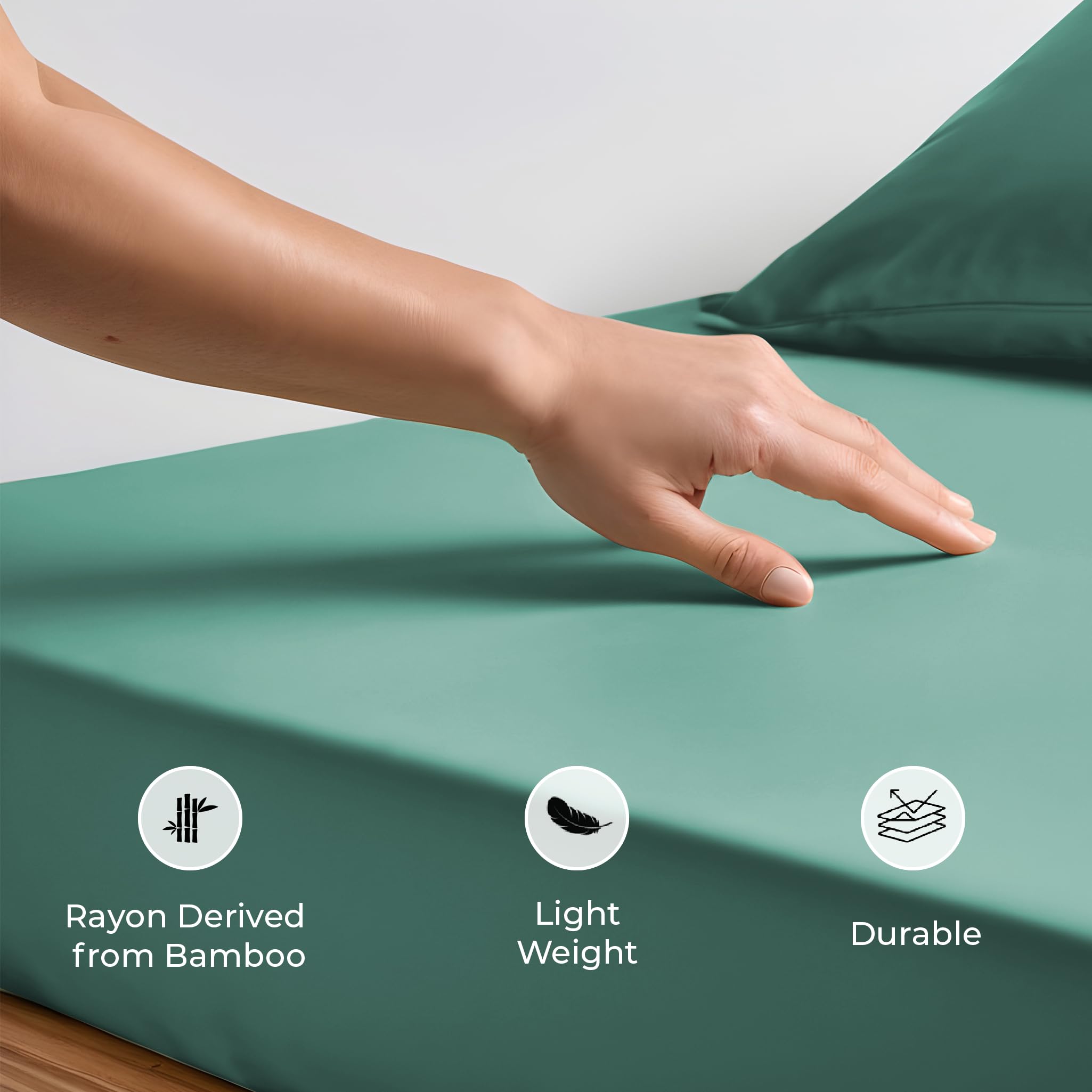 Premium Bamboo Viscose Fitted Sheet for Queen Size Bed – 16