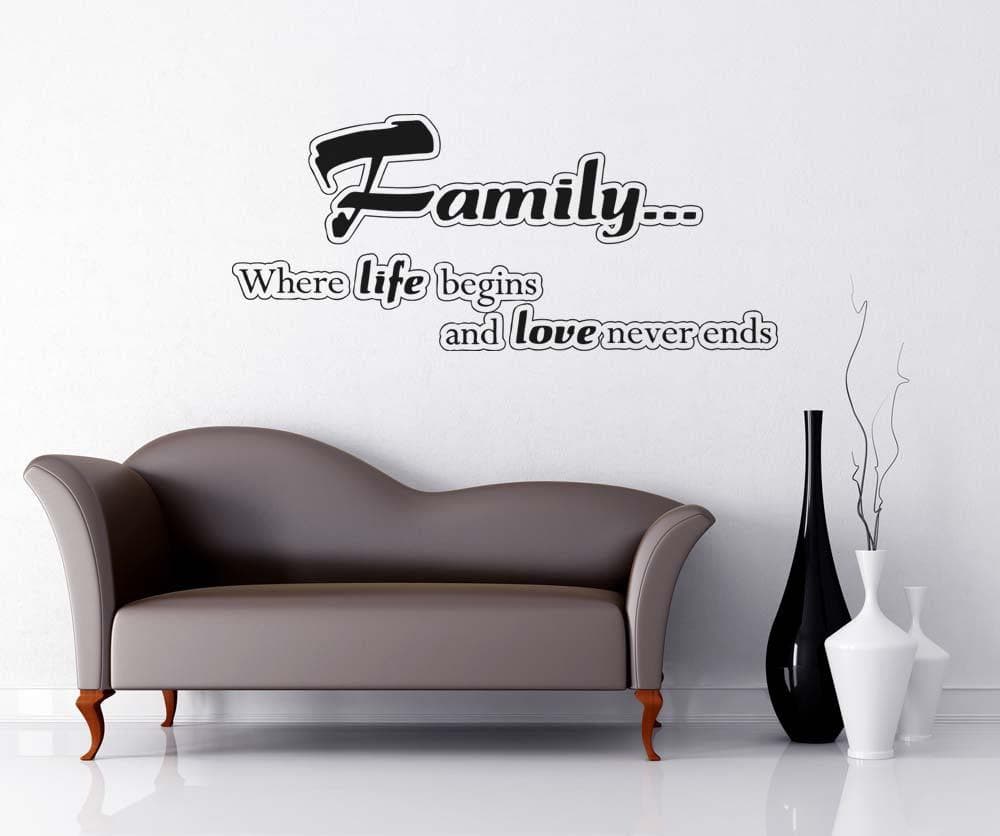 Vinyl Wall Decal Sticker - Family Life Begins #5194 - Perfect for Nursery, Bedroom & Home Decor
